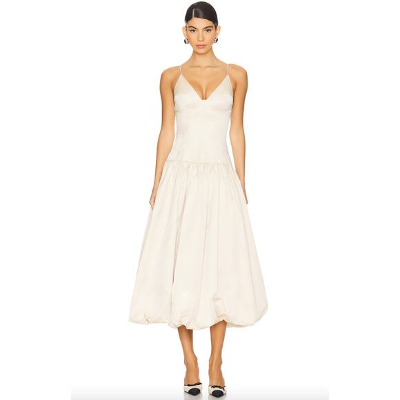 LPA Revolve Kaia Bubble Hem Midi Dress - Picture 1 of 9